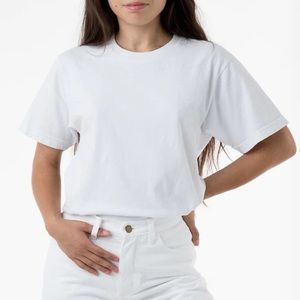 Los Angeles Apparel White Unisex Crew Neck T-Shirt